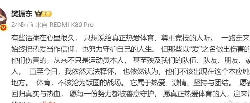 樊振东罕见发声！奥运冠军这番话道出多少运动员心声：让体育回归纯粹有多难？