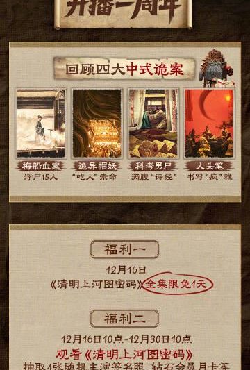 海外华人追剧福利！《清明上河图密码》限免开播周年庆，还有签名照等你拿